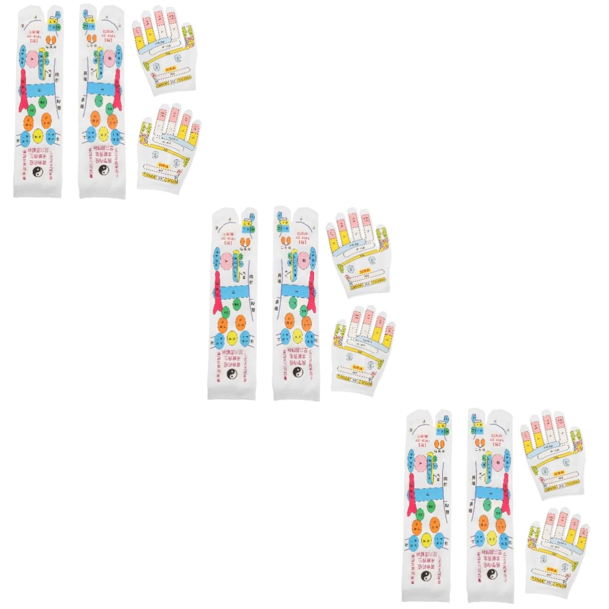 MAGICLULU 3 Sätze Akupressurhandschuhe Socken massagehandschuh massage handschuh Fußdruckpunktsocken Handabdeckung zum Massieren Handschuhe für Männer Handmassagegerät für Männer Fußsohle