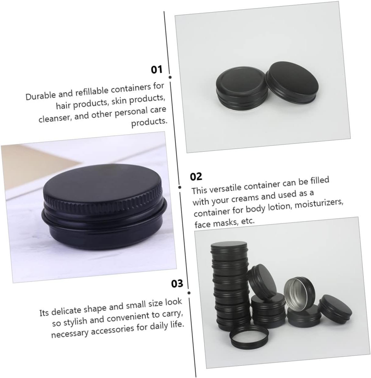 20pcs Leak Aluminum Jars for Cream Lotion and Cosmetics Containers Lids for Travel Craft Supplies and Kitchen Storage image 4