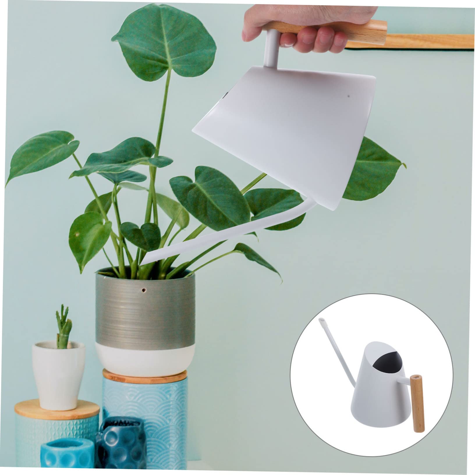 ORFOFE Arrosoir Acier Inoxydable avec Poignée Bois pour Plantes Intérieur Et Extérieur Outil Précis Et Élégant pour Fleurs Et Succulentes