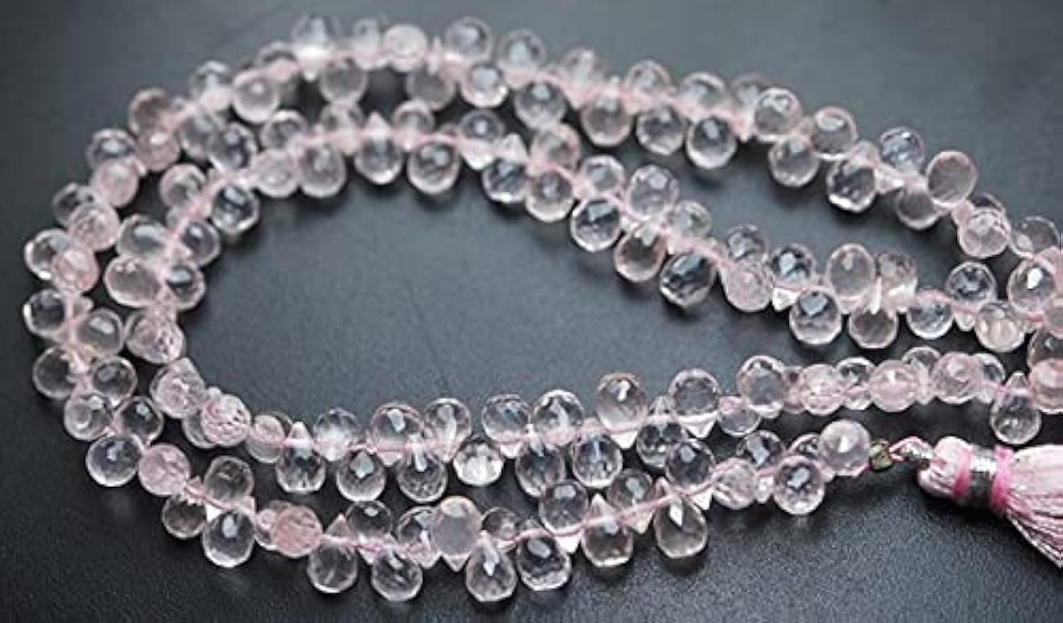 Perles de quartz rose gouttes briolettes 6-7mm fil 8 pouces pour loisirs créatifs