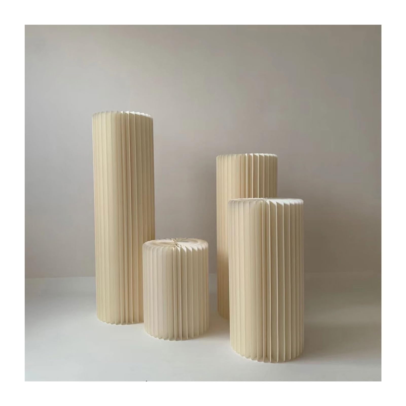 YTBHSHXZ plinth， Paper Roman Pillar Cylinder Flower Stand, Wedding Display Cake Table Columns Pedestals(Beige,C)
