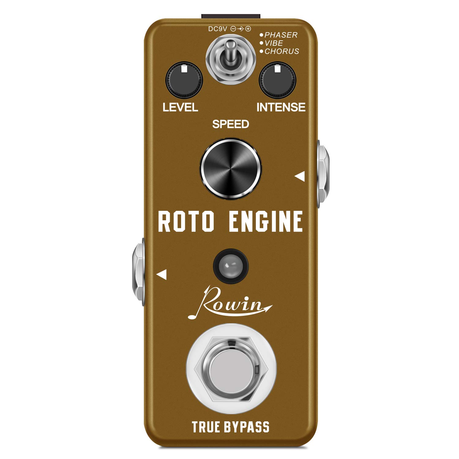 Rowin ROTO ENGINE Rotary Speaker Simulator Effect Pedal Mini Digital Guitar Effects Pedal Phaser/Vibe/Chorus 3 models with Storage of Timbre Sound Pedal True Bypass Full Metal Shell LEF-3801 : Musical Instruments