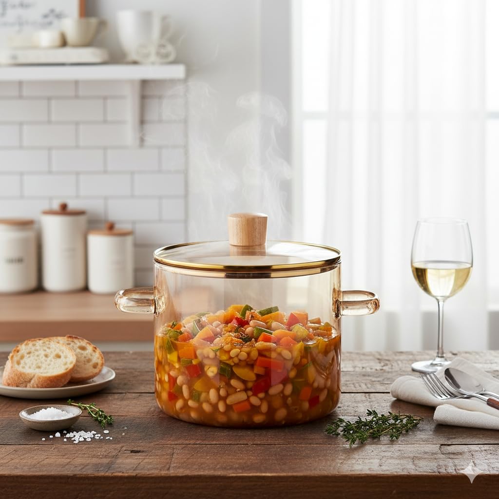 The Better Home Zeno Borosilicate Pot - 2.3L Glass Cookware -8 The Better Home Zeno Borosilicate Pot - 2.3L Glass Cookware -8