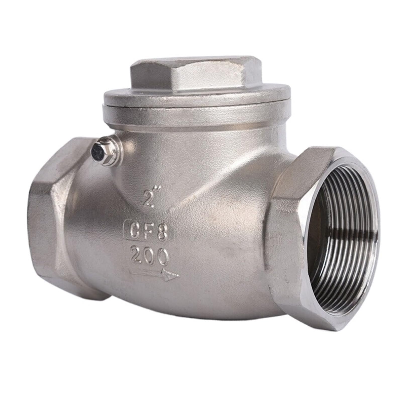 1 szt. Zawór zwrotny poziomy ze stali nierdzewnej z otworem na drut, gwint żeński 304, zawór wahadłowy 1/2" 3/4" 1" 1-1/4"(DN40)