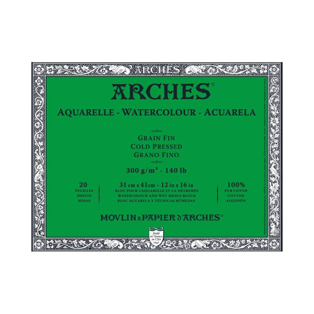 Arches A1795062 Watercolour Block, 300 GSM, Cold Pressed, 31 x 41 cm, Multicoloured