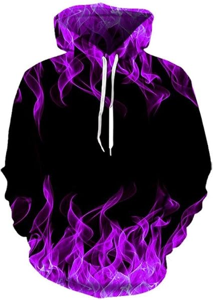 Amazon.com: LHGBGBLN Sudadera con capucha con personalidad de llama morada  en 3D, para parejas, otoño/invierno, divertida, deportiva, ropa de calle :  Todo lo demás