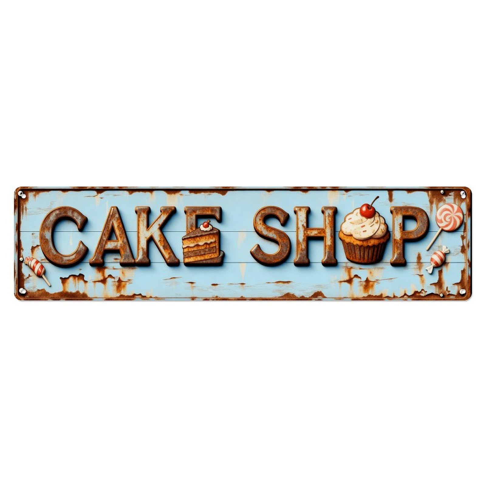 Cake Shop Rustic Sign Design Metal Tin Sign Plaque