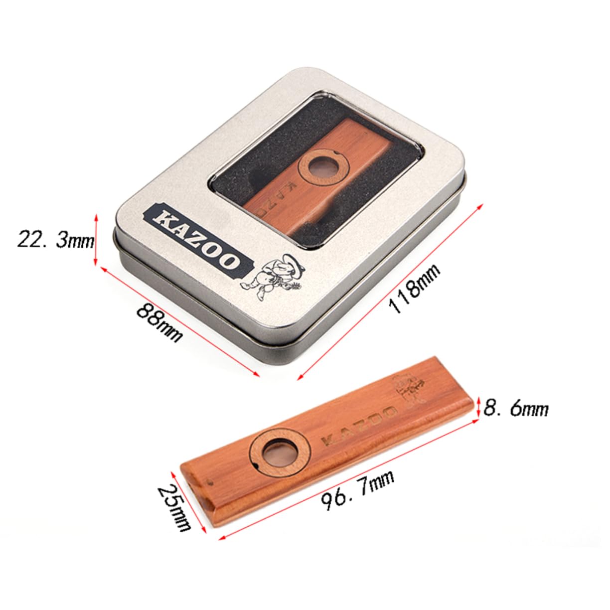 Toyvian 3 Pz Ragazzo Kazoo Legno Di Kazoo Strumenti Musicali Per Bambini Alla Rinfusa Metallici Di Legno Strumento Musicale Bambù Metallo Bambino