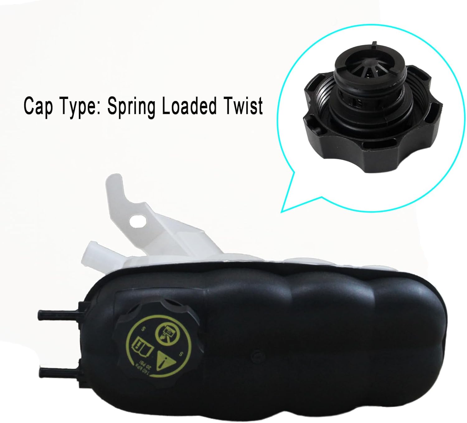 603-973 22856231 Engine Coolant Reservoir Tank with Cap Compatible with 2014-2020 Cadillac Escalade ESV | Chevrolet Cheyenne Silverado 1500 2500 Suburban 3500 HD Tahoe | GMC Sierra 1500 Yukon XL