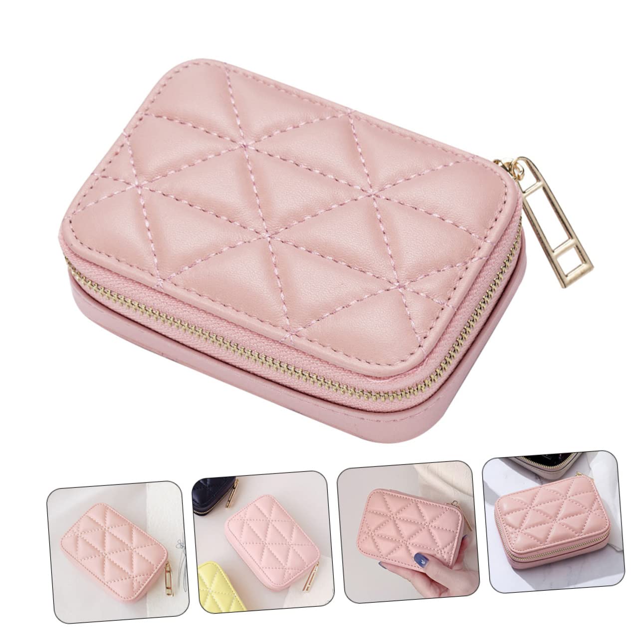 FRCOLOR 3stücke Kleine Kosmetiktasche Mit Spiegel Tragbarer Lippenstift-Organizer Für Make-up Elegantes Design Aufbewahrung Für Lippenstifte Für Damen Und Mädchen Geschenkidee Für