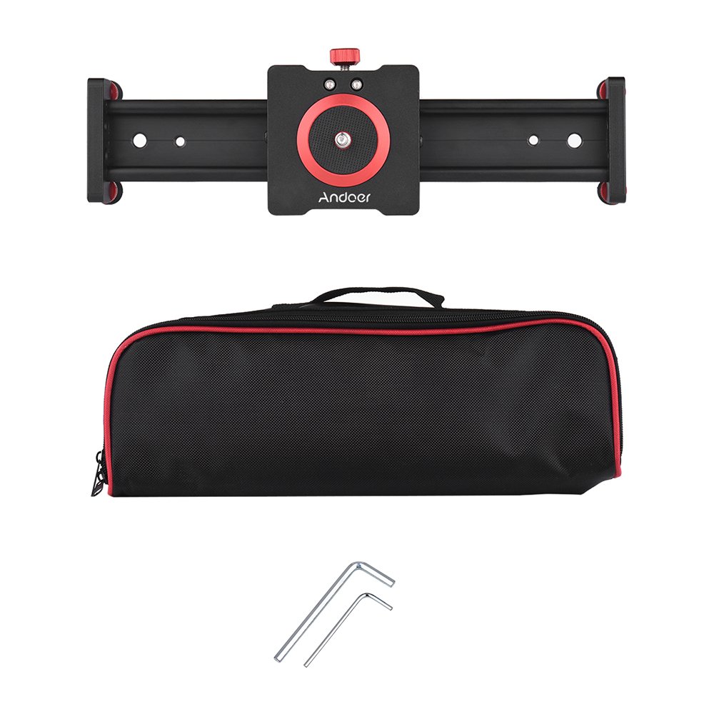 Andoer 30cm Stabilizzatore Traccia Slider per videocamera DSLR, Carica Fino a 11 libbre