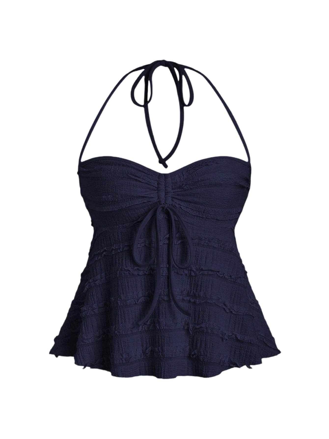 GORGLITTER Damska koszulka Crop Top Y2K wiązana na szyi, top na ramiączkach, wyszczuplający brzuch, top na ramiączkach, na lato