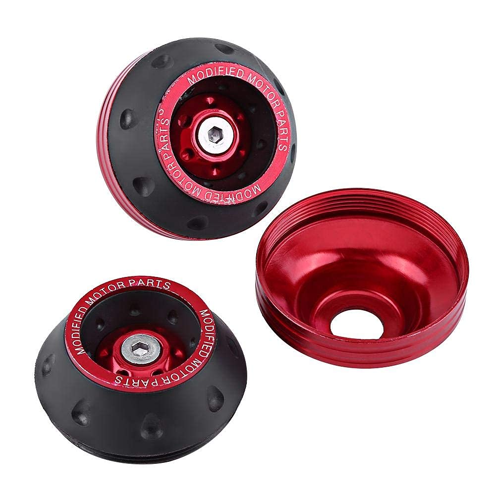 Foderi Telaio Forcella, CNC Anteriore in Alluminio Cursore Telaio Ruota Anteriore Motorino di Protezione Anticaduta Moto Scooter Ciclomotore (Rosso)
