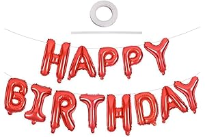 TONIFUL Red Happy Birthday Balloons: Festive Cheer in Every Letter