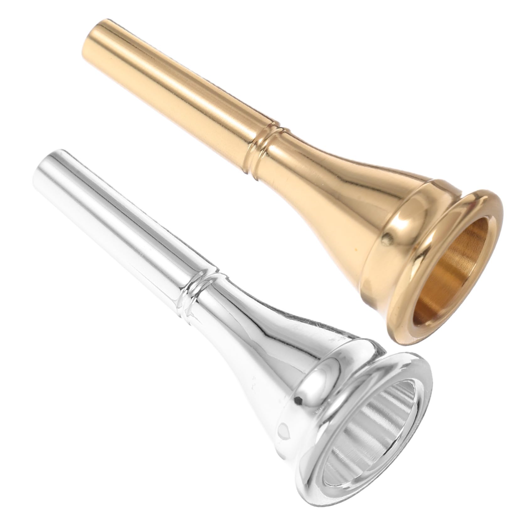 BESTonZON Bocchino per Corno Francese in Metallo Oro e Argento, Accessorio di Sostituzione 2 Pezzi per Concerti Professionali e Pratica Musicale