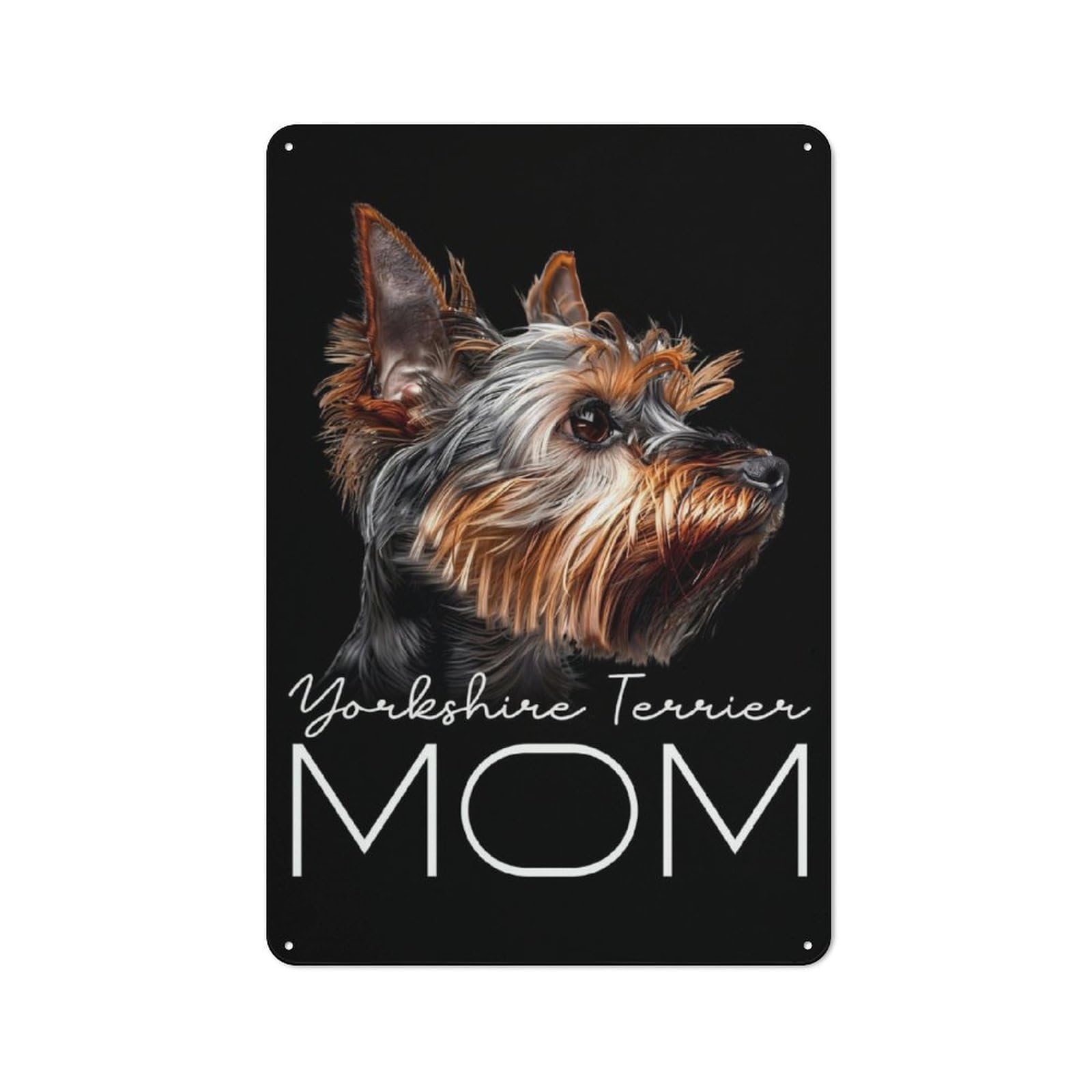 Junmoney Yorkshire Terrier Mom Tin Wall Plaque 30X20cm With For Studio Or Craft Room, Suited To Craft Room Decorators