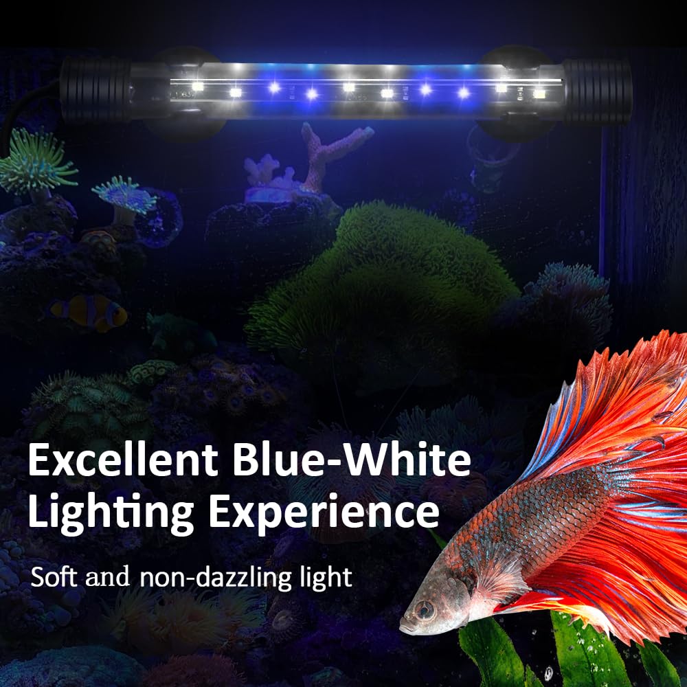 DaToo LED Aquarium Licht 3W Unterwasser USB Fisch Tank Licht Blau Tauchbar Aquarium Licht 17.8cm