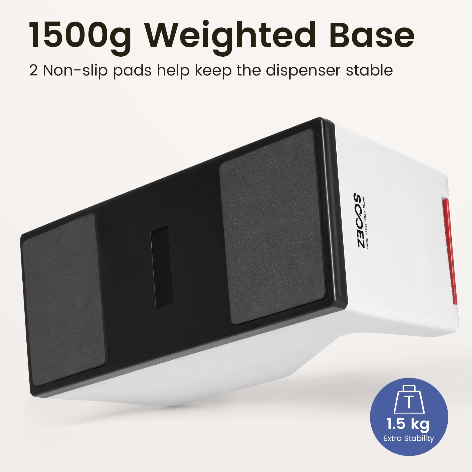 Sooez Dispenser resistente con 1 rotolo di nastro da imballaggio da 4,78 cm x 50 m, taglierina per nastro da scrivania con vano portaoggetti, adatto per rotoli larghi 4,78 cm per spedizioni, traslochi