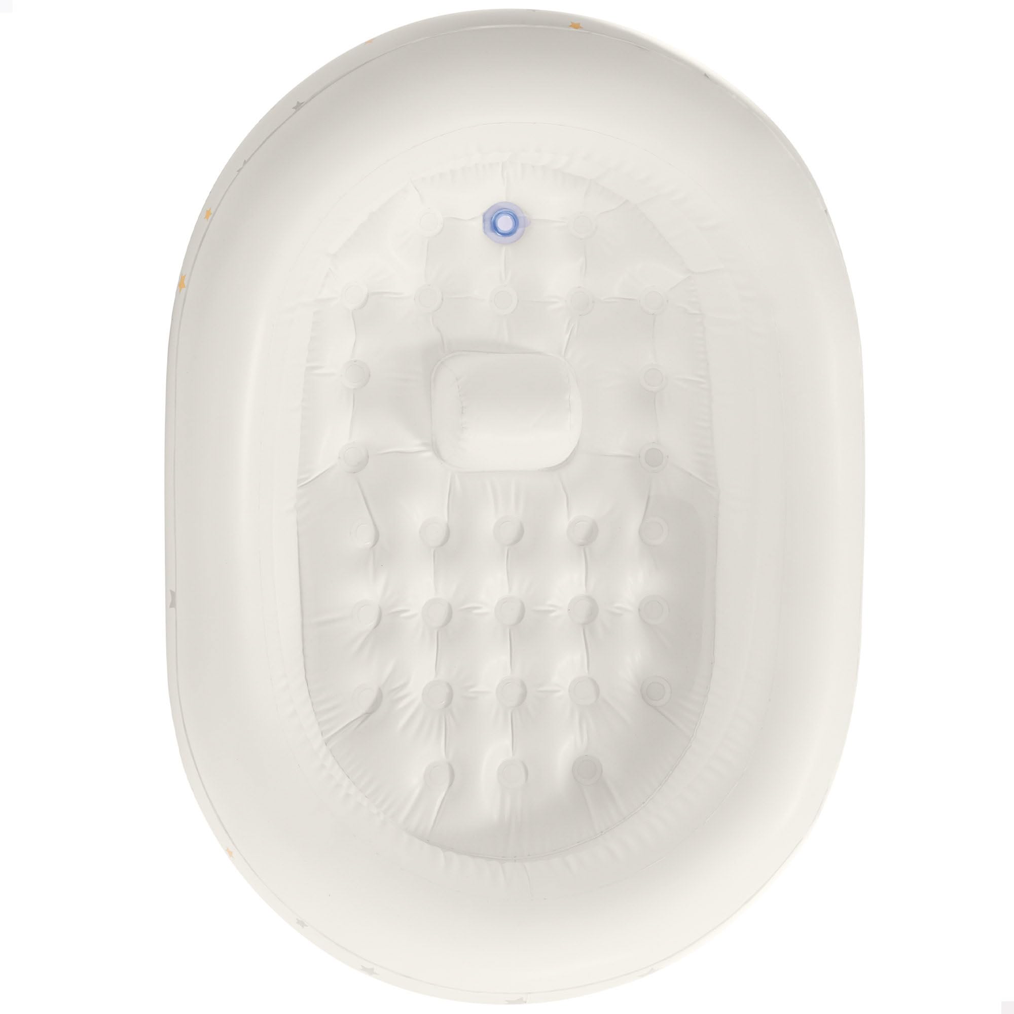Intex Bañera bebé hinchable, Mide 66x89x25 cm, Superficie acolchada y suave, Incluye hinchador, Parche reparación, Conector de drenaje, Piscinas desmontables para niños (48523)
