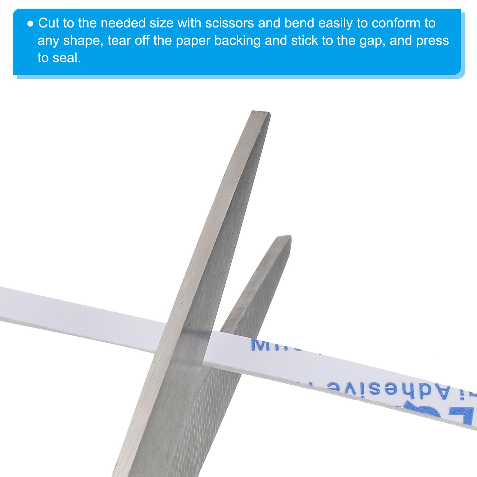 PATIKIL 5m/16.4ft Sigillatura Schiuma Nastro, 2Pz 5mm Largo 1mm Spesso Singolo Paraspifferi Gommapiuma Guarnizione Porta Striscia per Mobili per Isolamento Tubi Finestre, Bianco