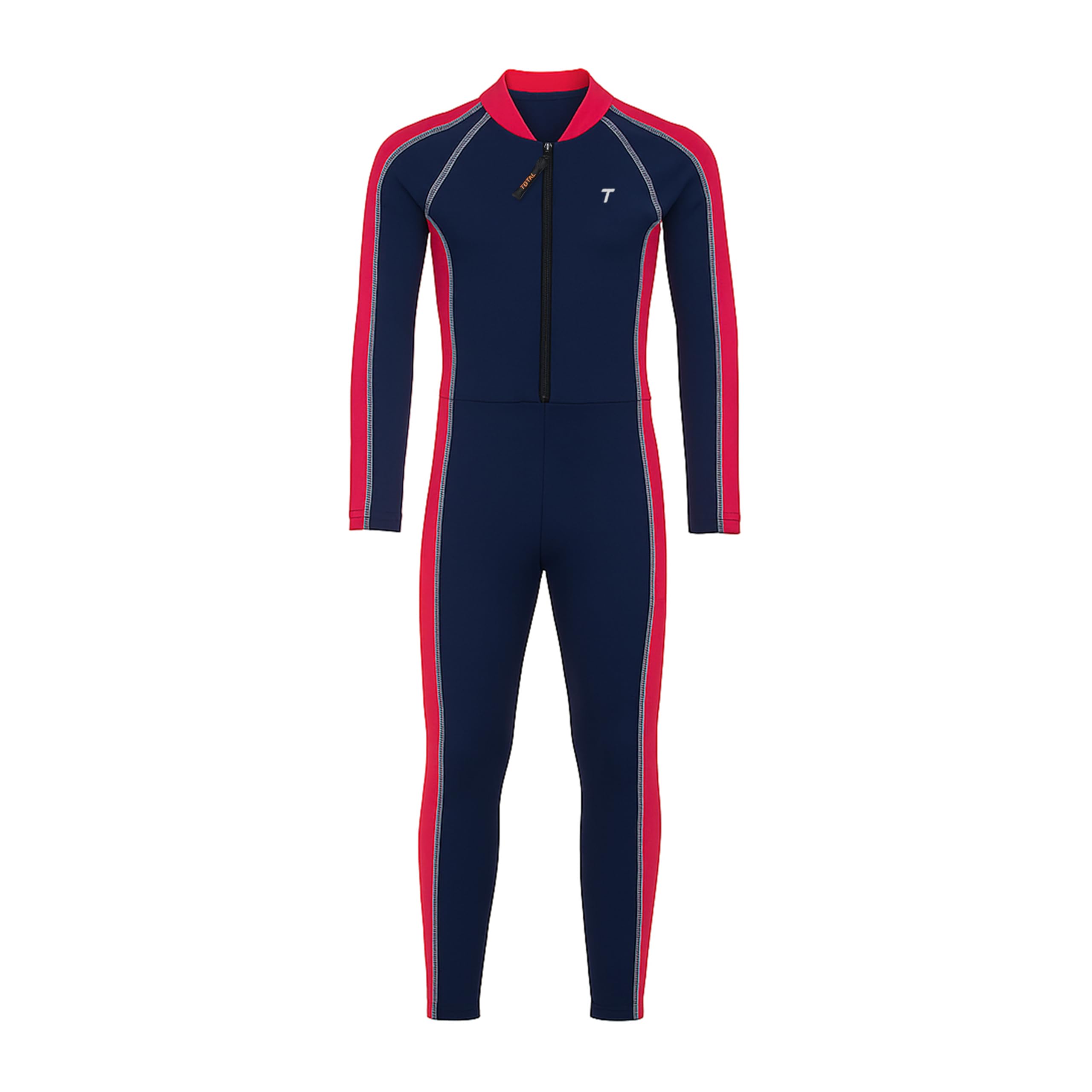 Total Full Body Swim Suit with Front Zip Closure - Unisex Stretch Fabric Long Sleeve Swimwear for Training and Water Sports-image-34