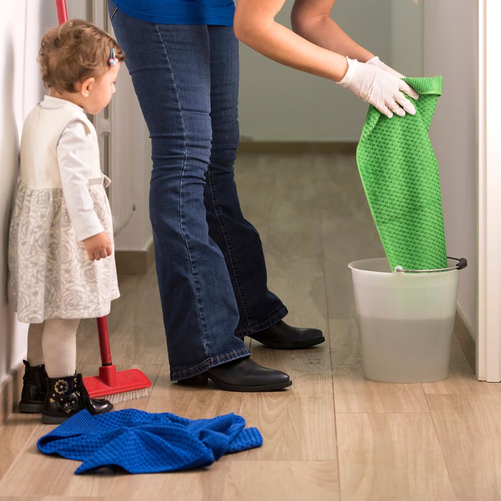 TITTEX Kit Pulizia Casa PRO: Spugne, Panni Microfibra, Panni Acciaio e vetri, Panni Pavimenti, Accessori Top per Pulizia Profonda! Set Prodotti Pulizia casa da 27 Pezzi, Borsa Shopping Inclusa
