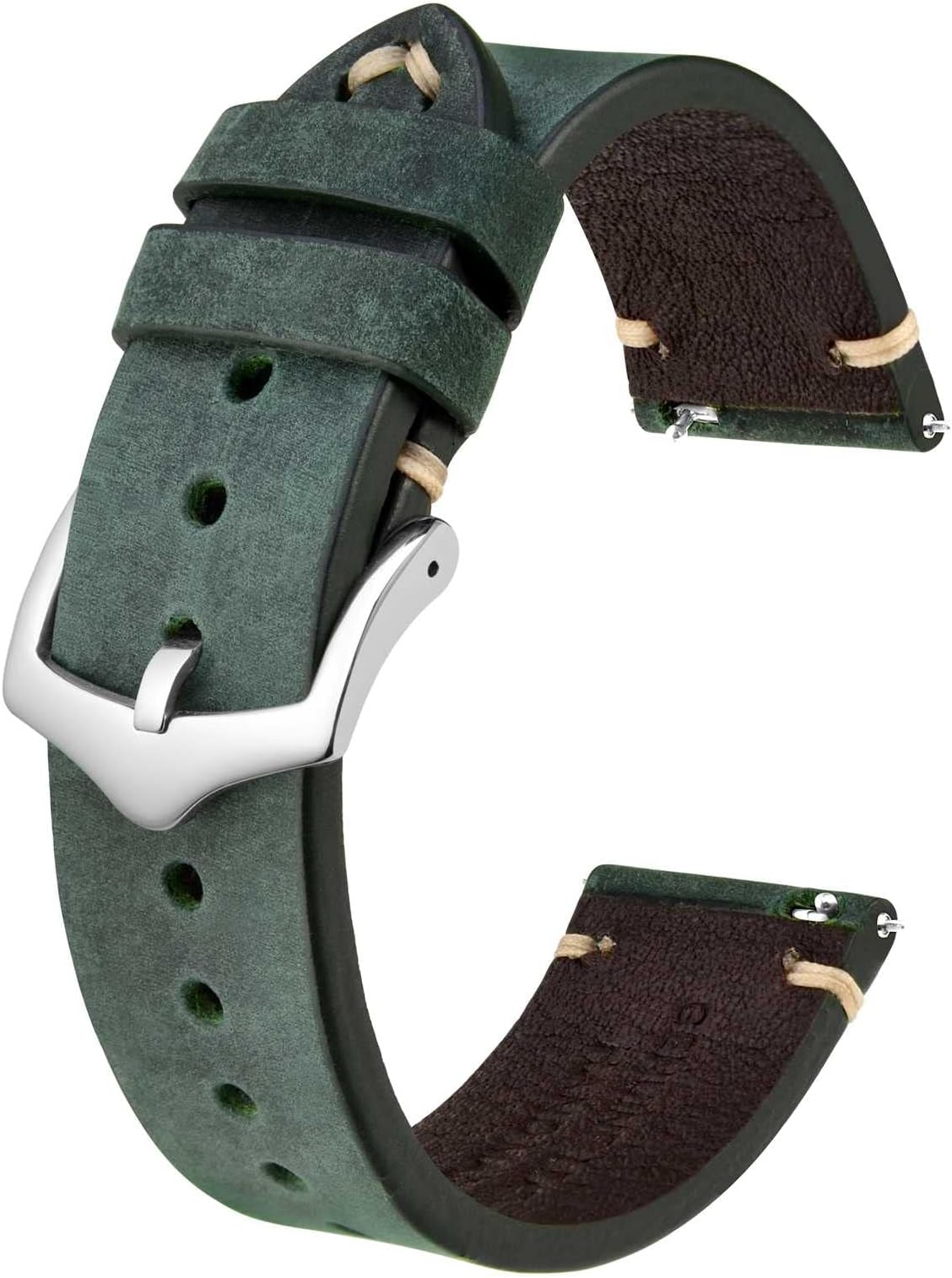 Men's Watch Bands, Hand-Stitched Leather Watch Straps, Quick Release, 18mm 19mm 20mm 21mm 22mm