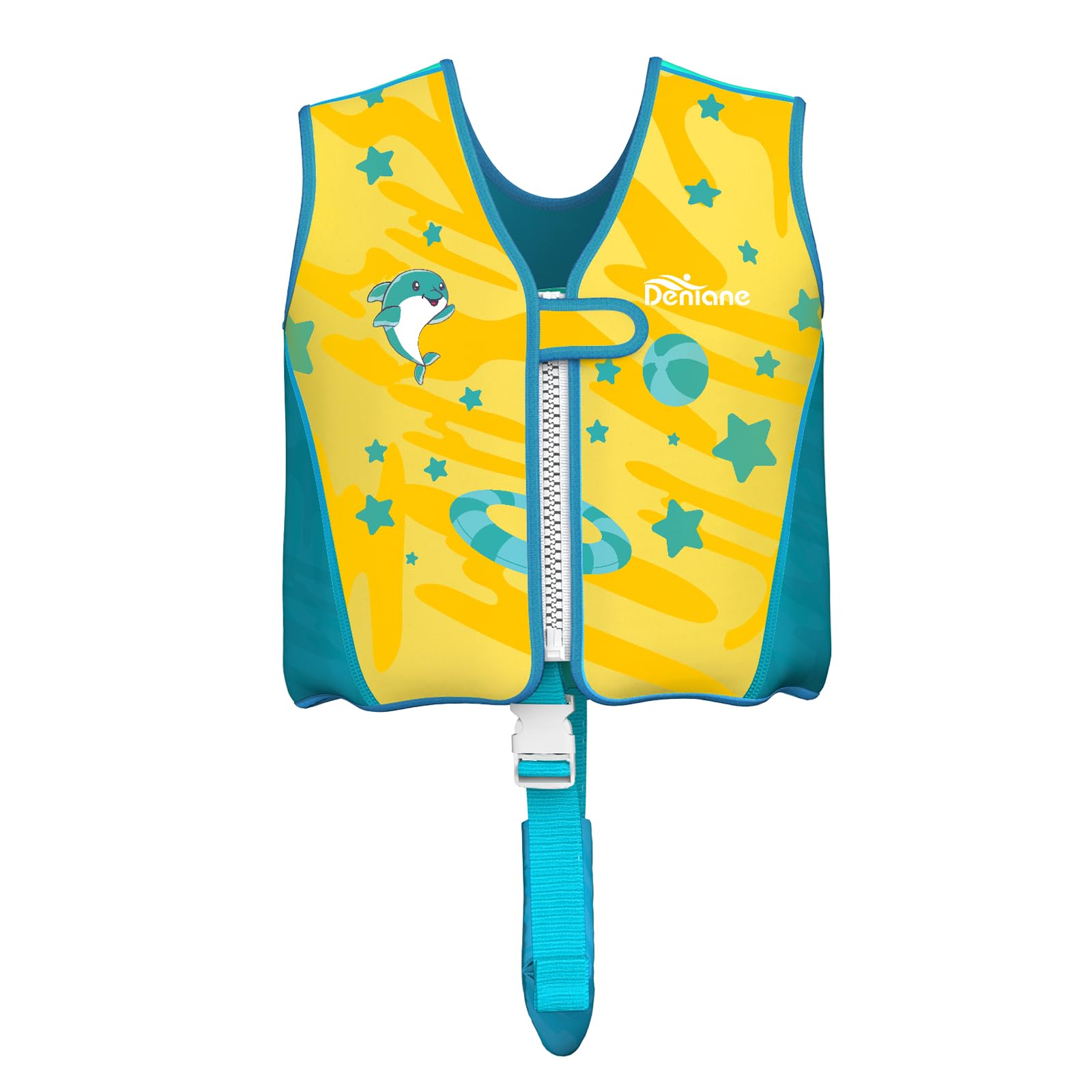 Kids Swim Vest, 8 Removable Foam Panels — 2-3 Years Toddlers Neoprene Swim Trainer Vest for Boys Girls, Adjustable Buoyancy Swimming Float Vest for Pool Swim - S (33-42 lb)