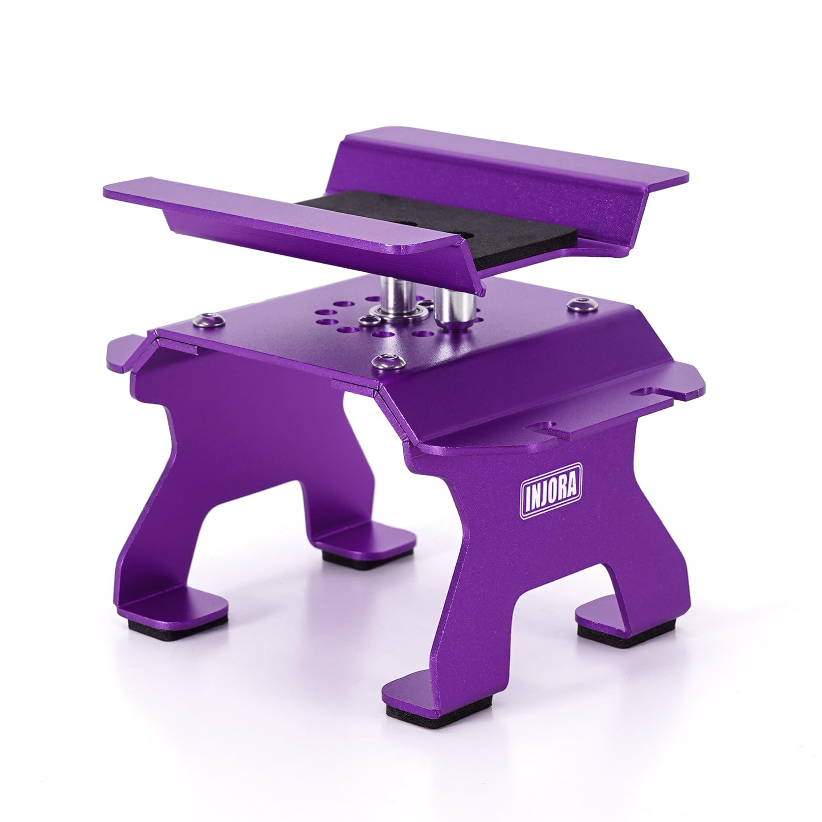 INJORA RC Car Stand with Shock Holder Aluminum 80g for SCX24 TRX4M 1/24 1/18 RC Crawler Upgrade