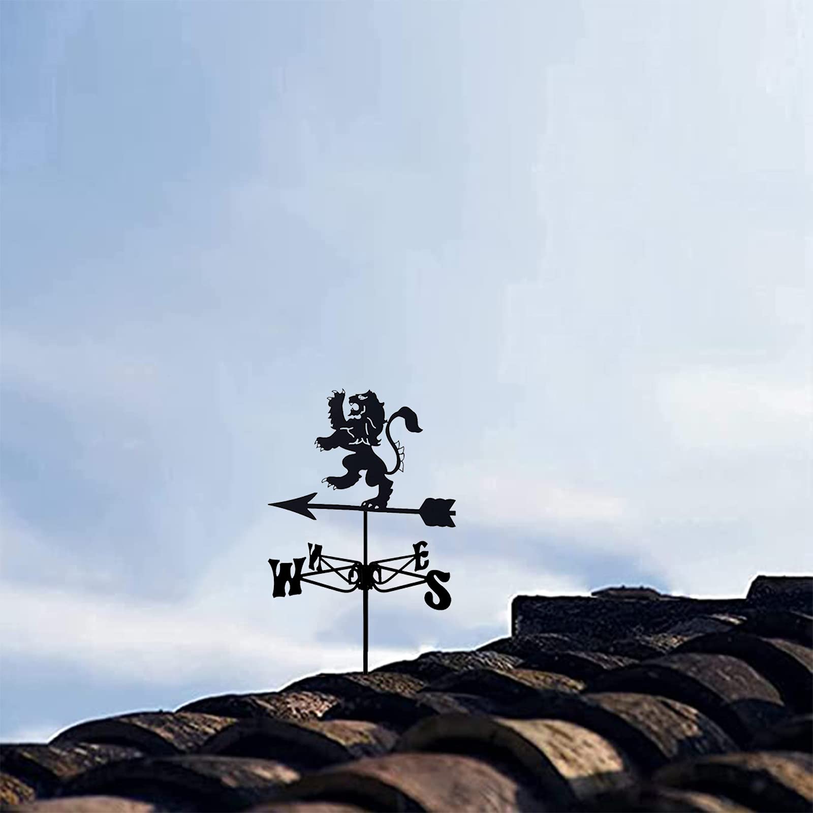 Ornamento Banderuola, Banderuole, Banderuola Con Leone Danzante Banderuola In Acciaio Inossidabile Pratico Indicatore Di Direzione Del Vento Strumento Di Misurazione Scena Di Fattoria Artigianato Da G