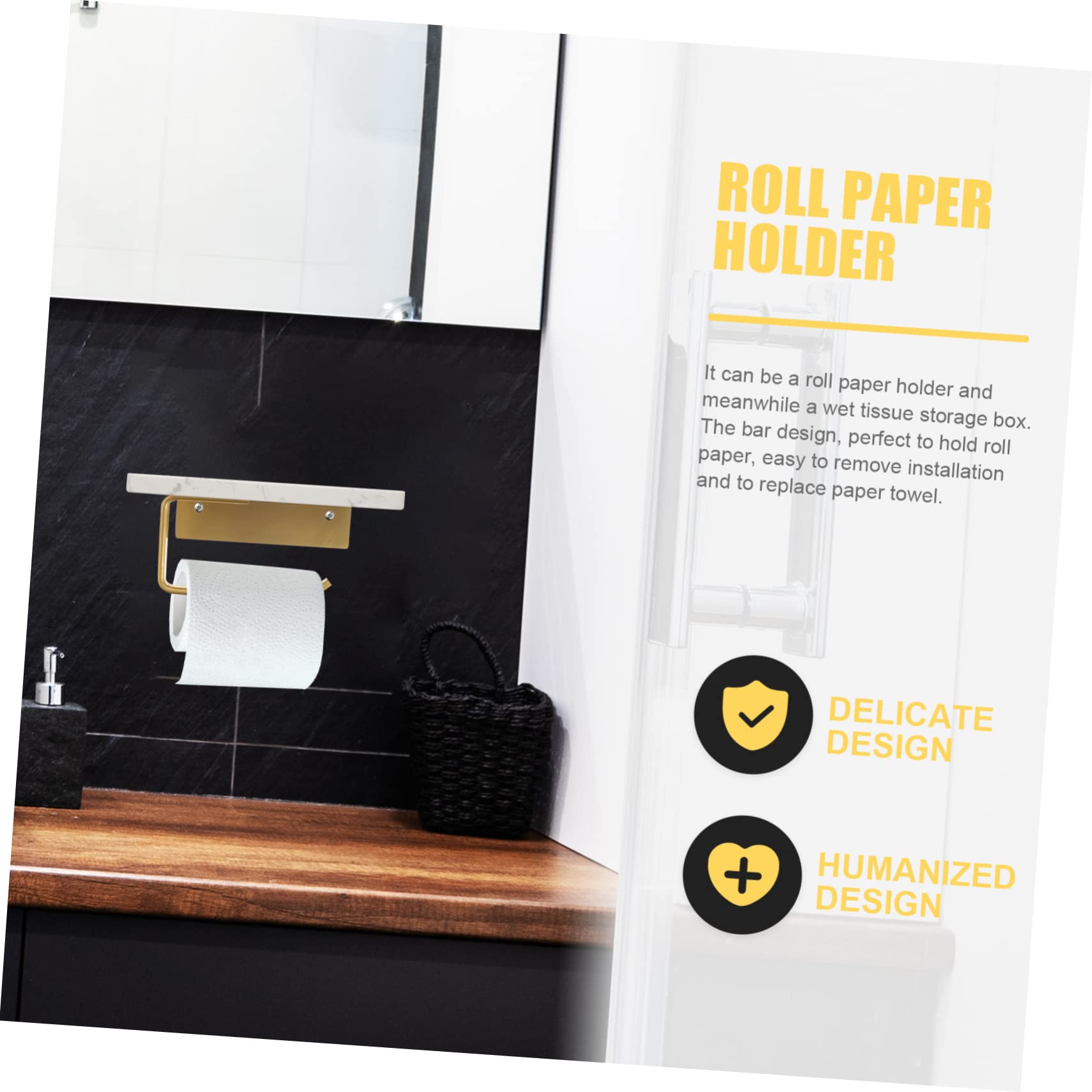 BUTIFULSIC Commercial Black Toilet Paper Holder Stand for Roll Rustic Paper Towel Mount