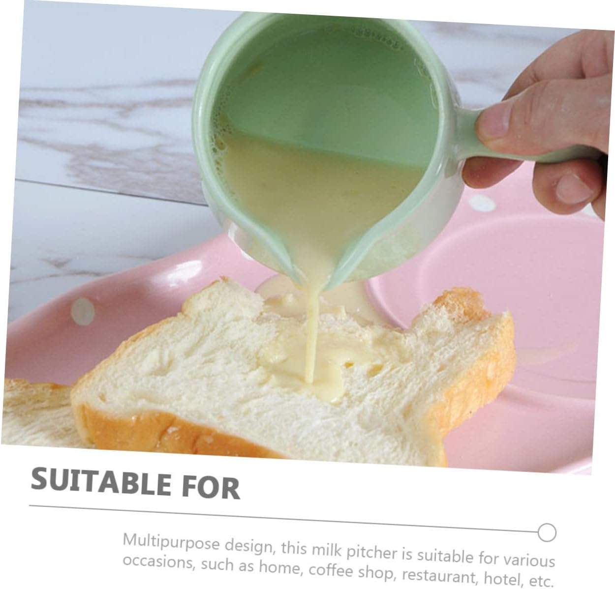 5 Pcs Mini Ceramic Milk Jug with Handle Versatile Sauce Pitcher for Oat Milk Creamer and Syrups for Coffee Tea and Desserts Microwave and Freezer Safe