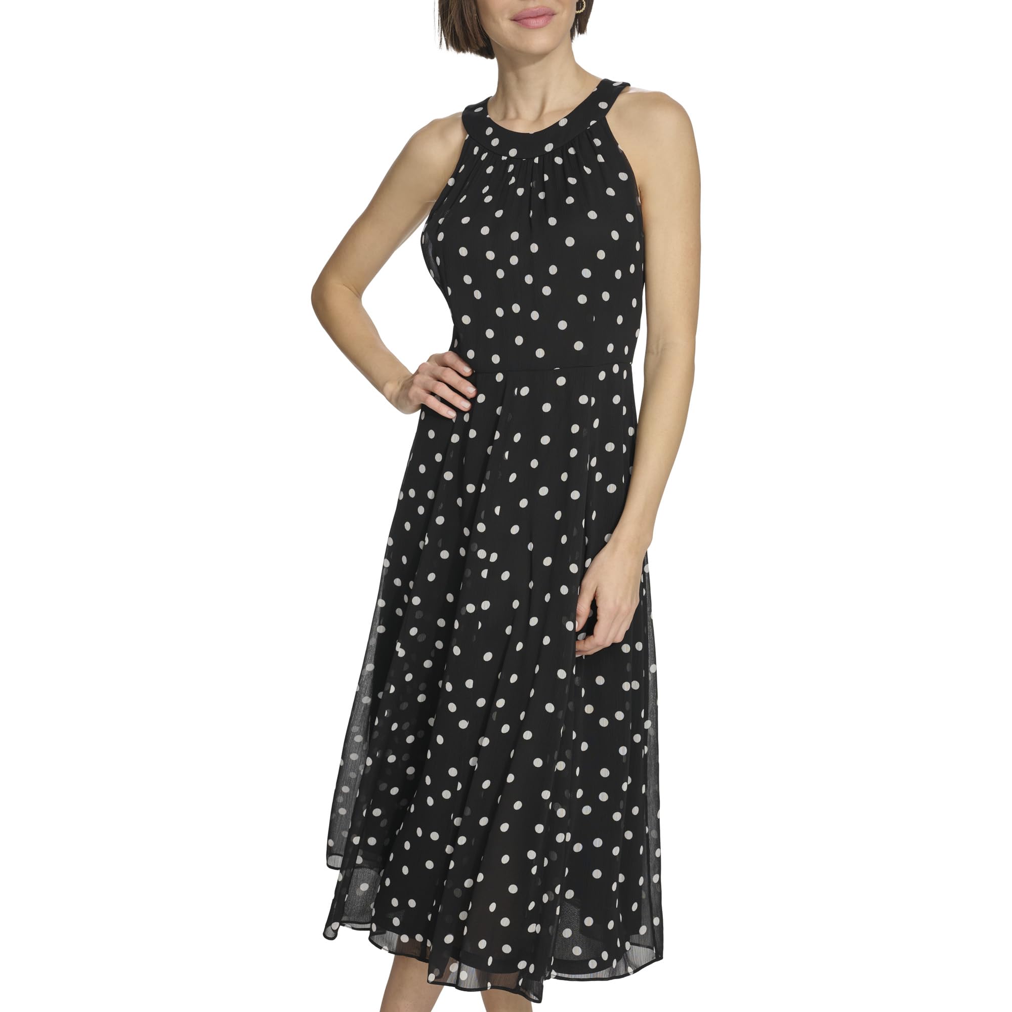 Tommy Hilfiger Solo Dot Chiffon Midi Dress