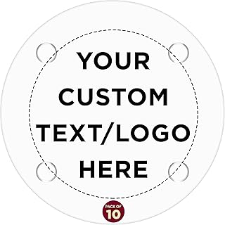 10 Round Glass Coasters Set - Customizable Text, Logo - Glass, Barware, ...