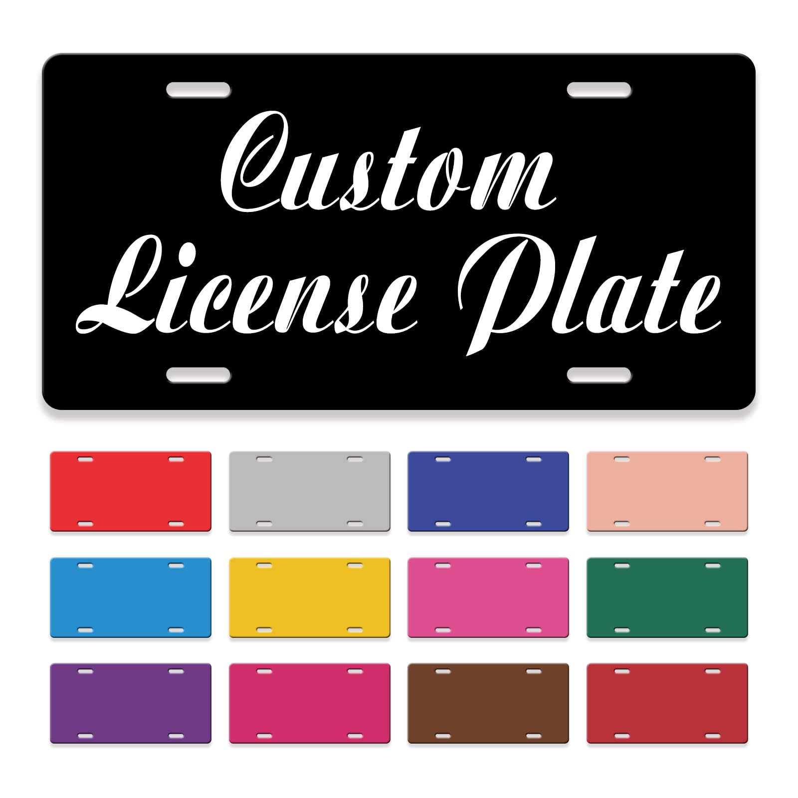 Custom License Plate Personalized License Plate for Front of Car, Customized Design Car Tags Front of Car Sign Metal US License Plate 6x12 Inch