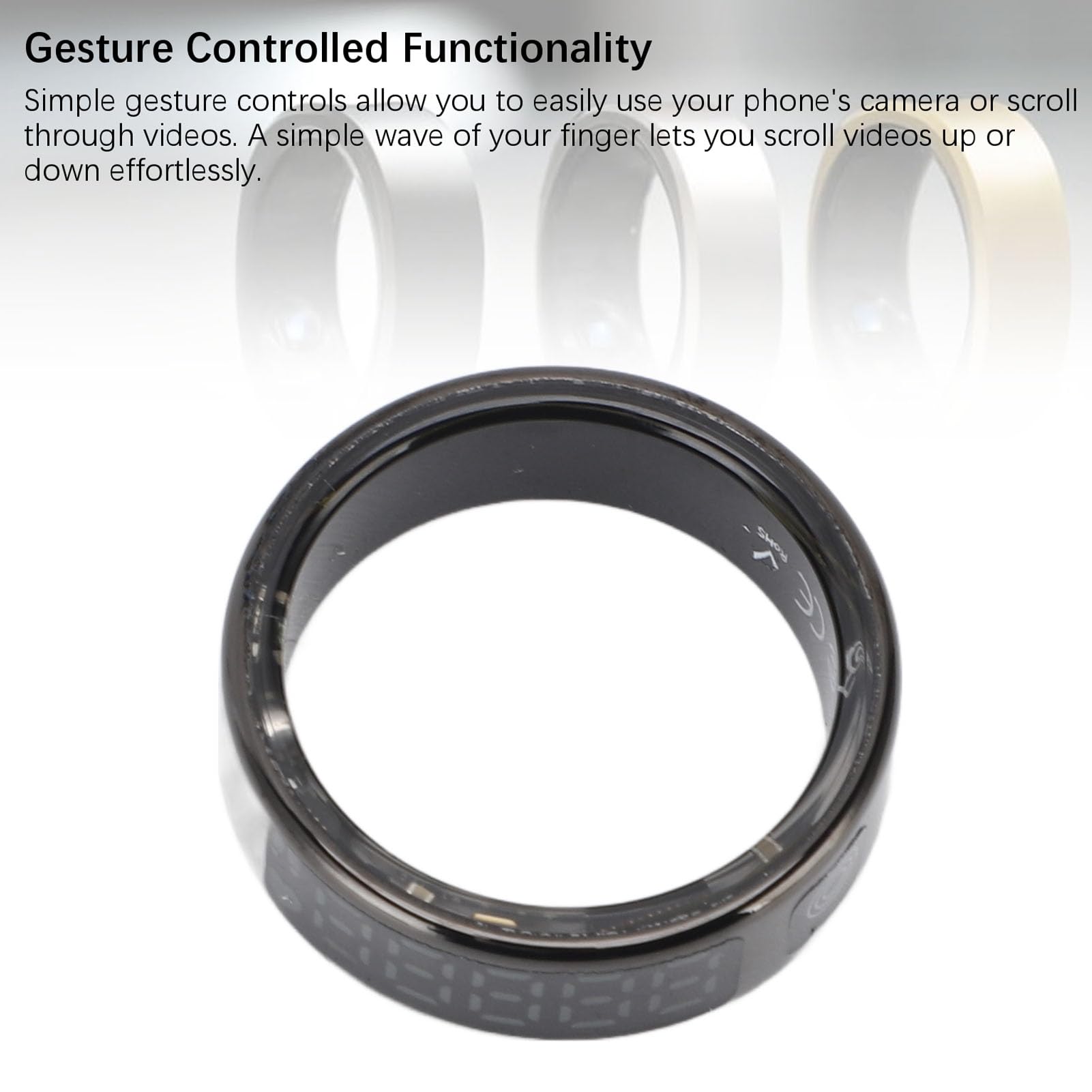 Vikye Smart Ring Health Tracker, Seguimiento del Sueño Anillos de Salud Portátiles con Pantalla, Videos de Desplazamiento de la Salud Anillos de Seguimiento de Acondicionamiento (#13)