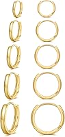 Vista 1 de Senteria 925 Sterling Silver Hoop Earring 5 Pairs Small Silver Hoop Earrings Hypoallergenic Silver Hoop Earring for Women Cartilage Sleepers Huggie