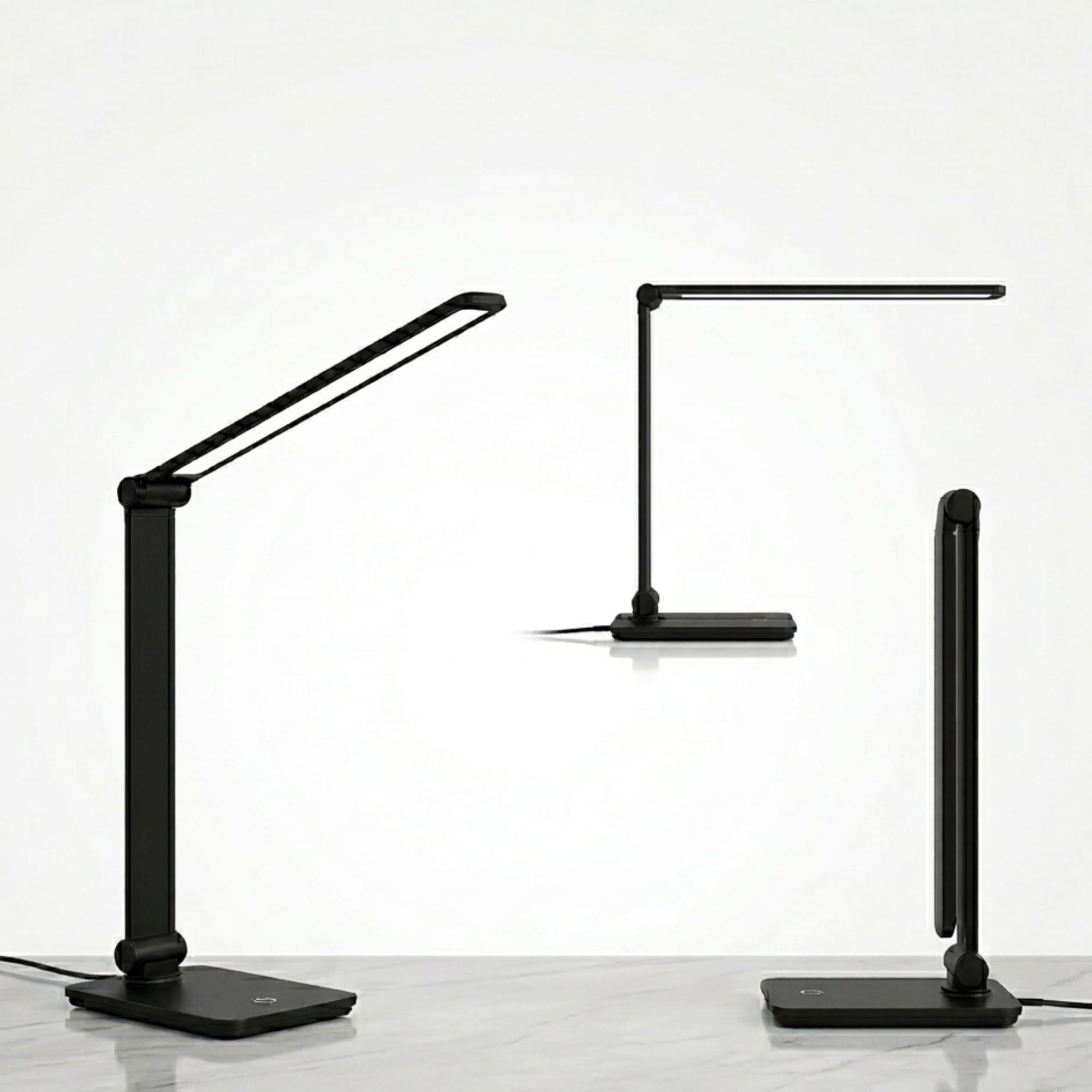 Burakh Black 3 Modes Touch Led Table Lamp Study Ready Eye-Caring Desk Room Light With Usb Port (Black)