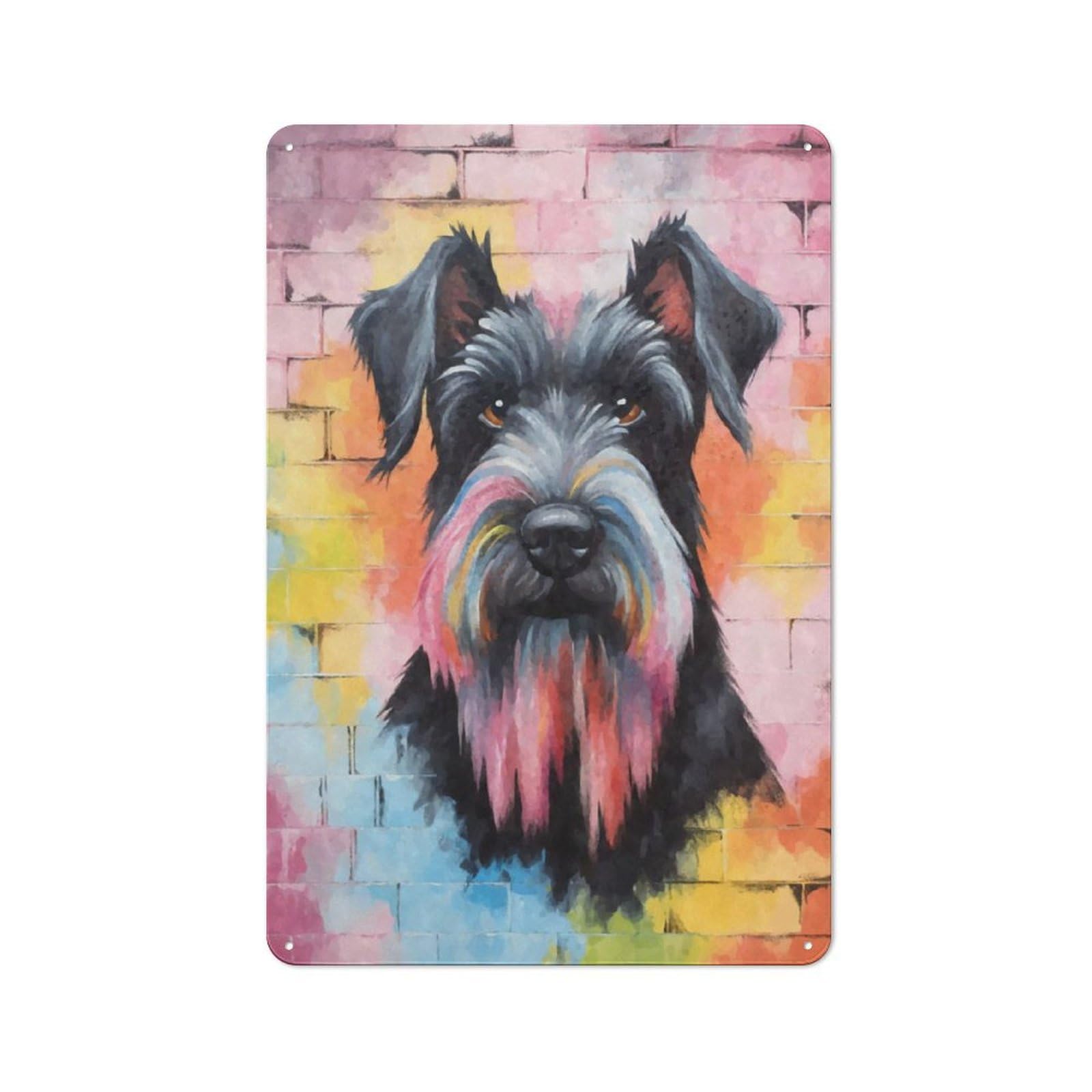 Junmoney Giant Schnauzer Graffiti Vintage Tin Sign 30X20cm With For Home Office Or Studio, For Home Office Decor Fans Refreshing A Room In Autumn
