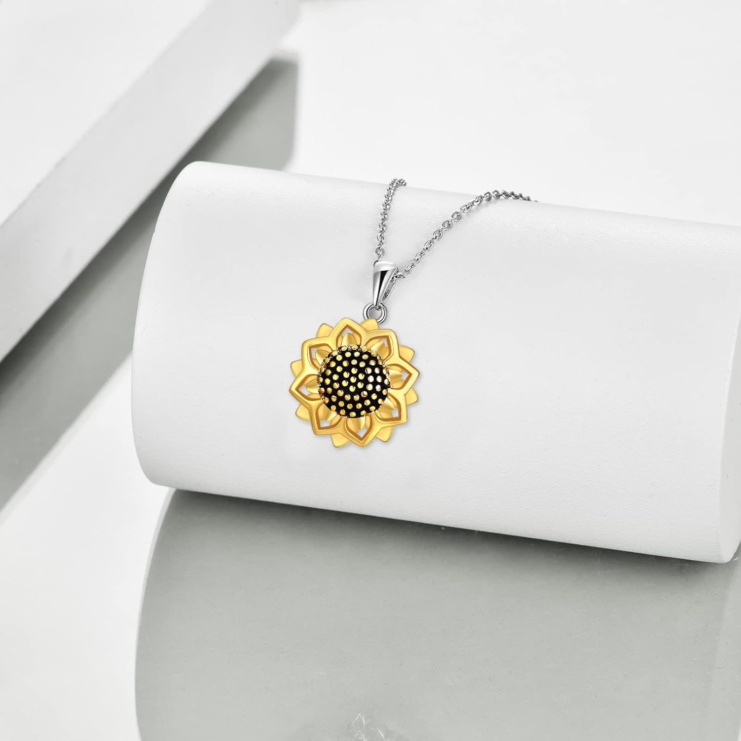 POPLYKE Sunflower Necklace for Women 925 Sterling Silver Sunflower Jewelry for Women You are My Sunshine Gifts - Image 4