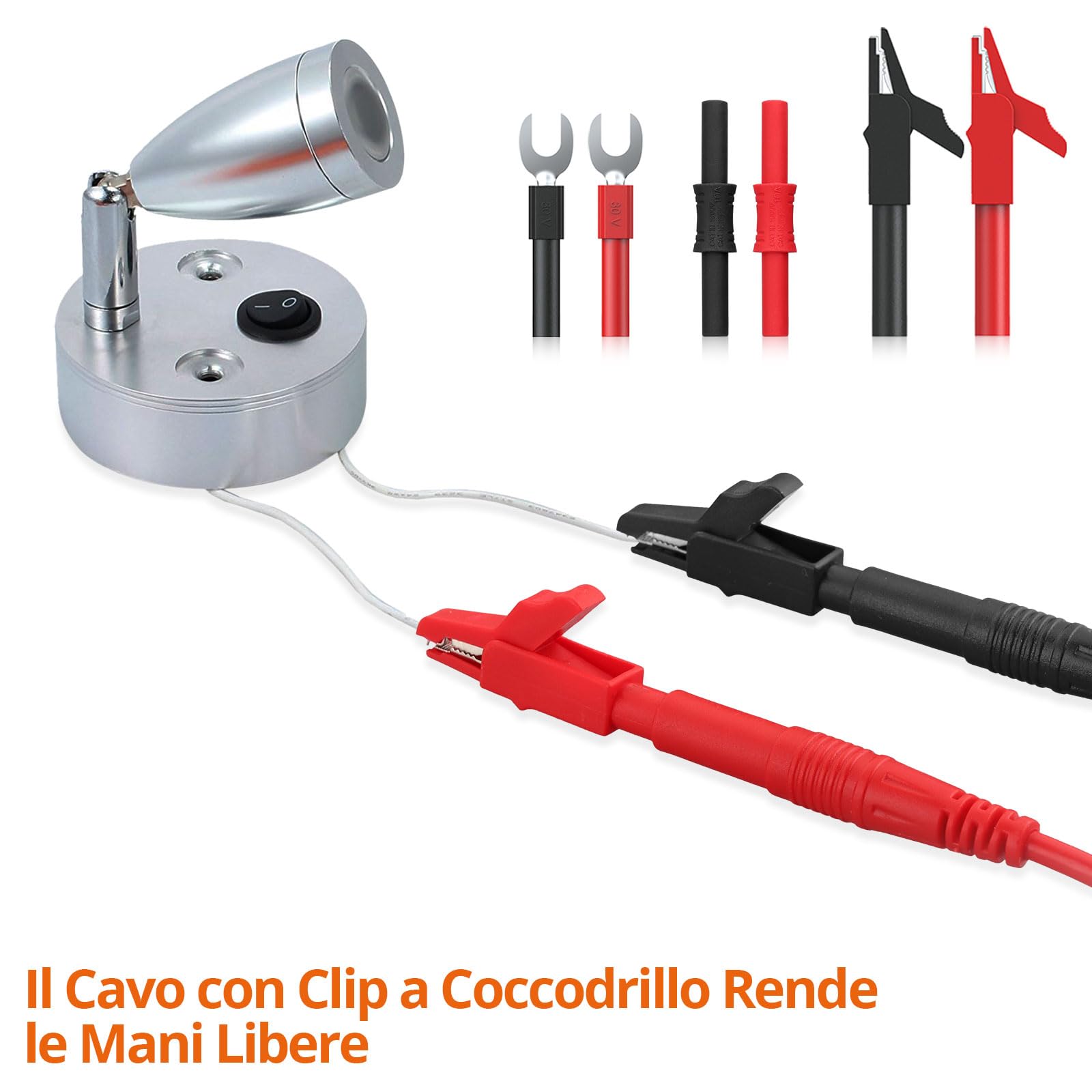 Proster Kit Puntali da Test per Multimetro 24 in 1 con Sonde di Multimetro Sostituibili Placcate in Oro Conduttori di Prova Maschio e Femmina Ganci di Prova U Plug Clip a Coccodrillo