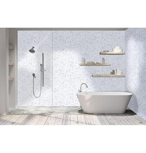 DuraPanel Classic White Sparkle Wall Panel, 2400 x 1200mm, 9mm Waterproof Plywood Core, High Pressure Laminate, Tongue and Groove Installation, High Gloss Finish