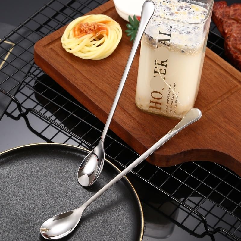 ONUIFIKE Silverware Set, 1/4/6/8/10/12pcs 304 Stainless Steel Long Handle Fruit Fork Creative Dessert Fork, Home Cutlery Flatware Set(6Pcs)