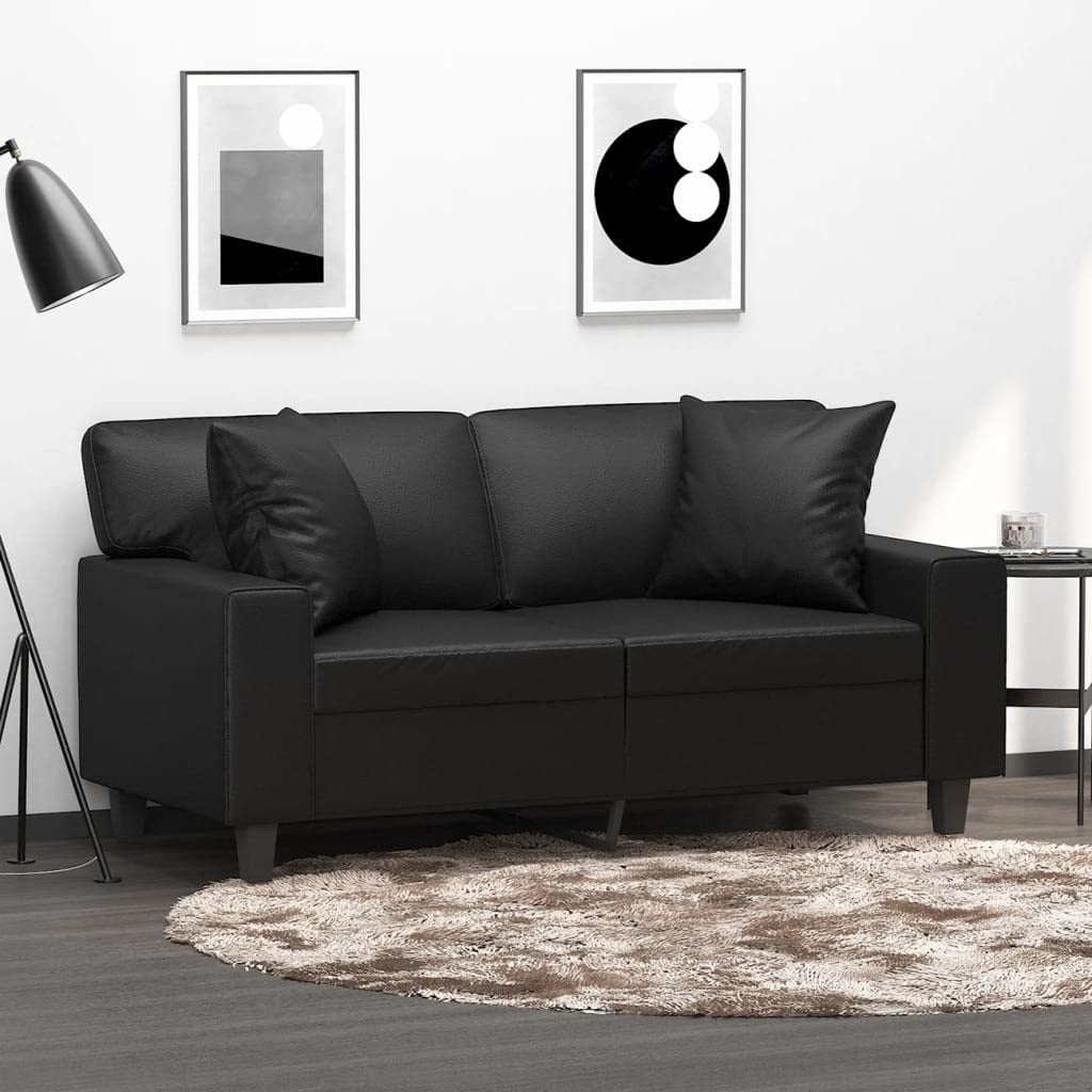 Juego de 2 cojines decorativos de piel sintética, 40 x 40 cm, para salón, sofá, dormitorio, moderno, mullido, suave