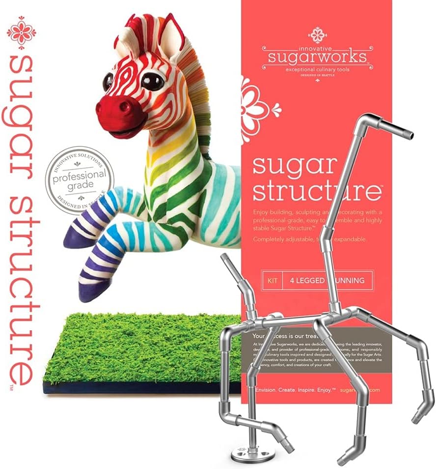 Innovative Sugar Structures, Reusable Running 4 Legged Kit Cake Support Structure, Food-Safe Aluminum Cake Decorating Armature Frame