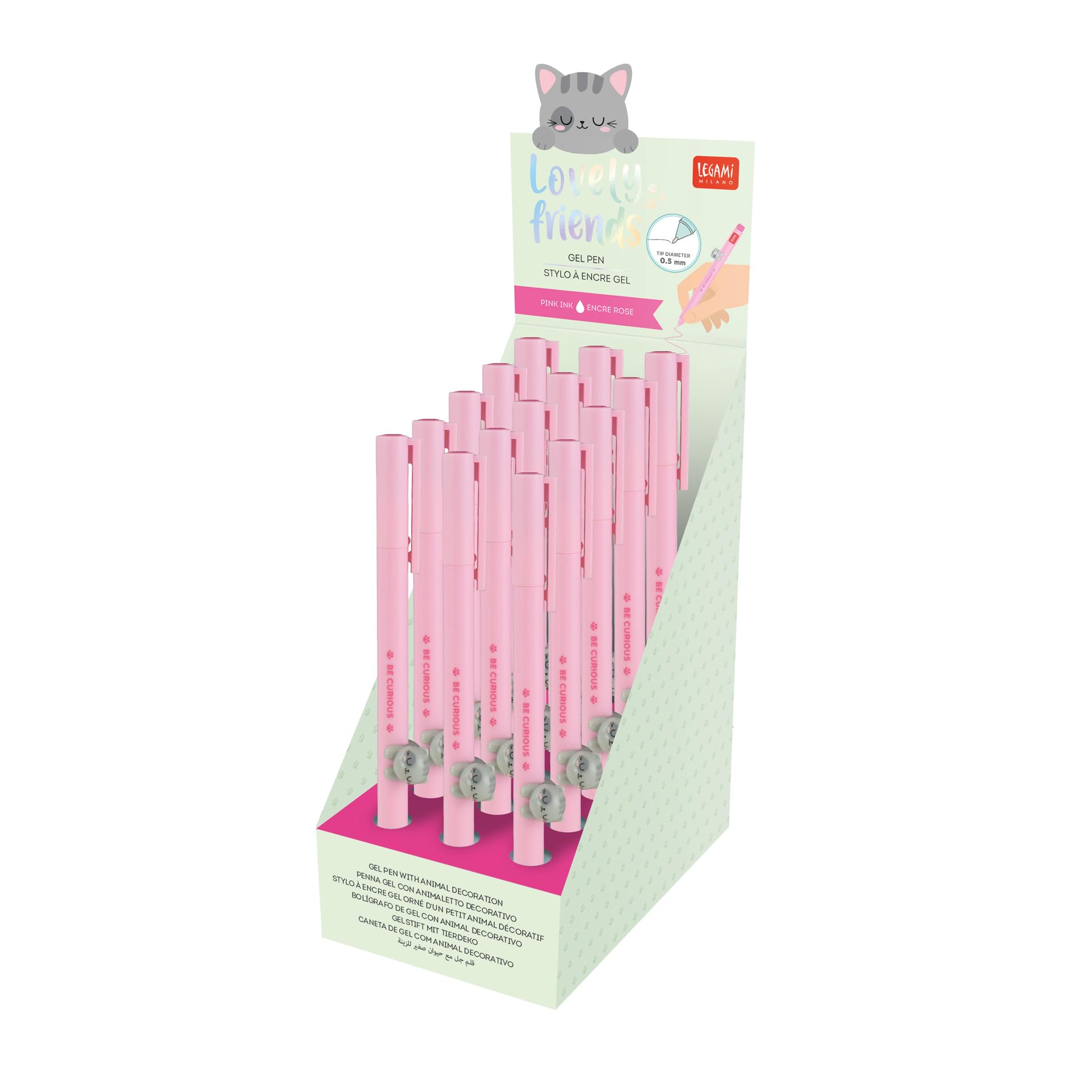 Legami - Penna Gel con Animaletto Decorativo - Lovely Friends, Evita il Rotolamento, Animaletto Rimovibile e Ricombinabile, Punta 0,5 mm - Giochi e Prodotti per l'Età Evolutiva