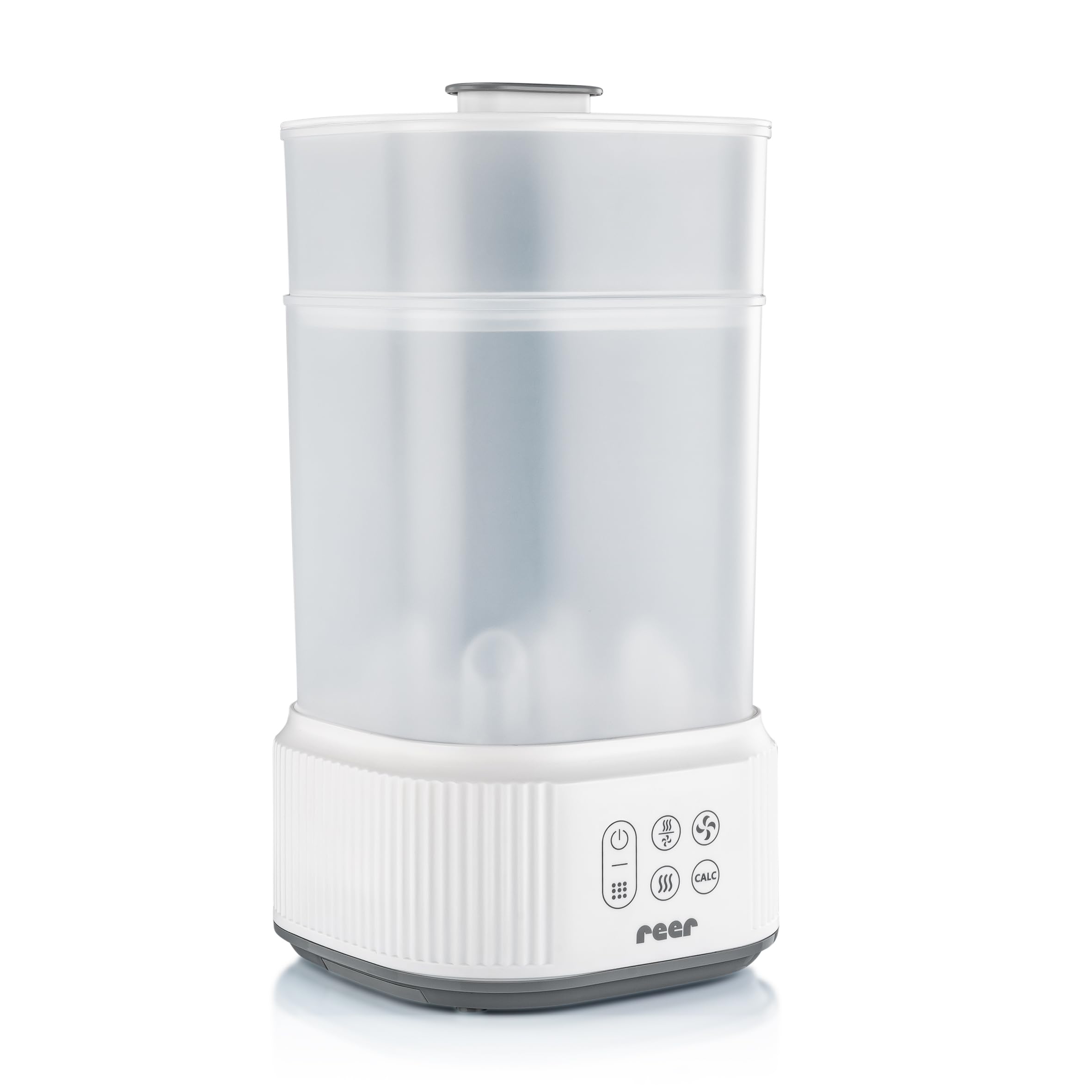 reer VapoDryS Vaporisator | Babyflaschen Sterilisator mit Trocknungsfunktion, Dampfsterilisator für bis zu 5 Flaschen, Desinfektion und Trocknung von Babyfläschchen und Zubehör ohne Chemikalien