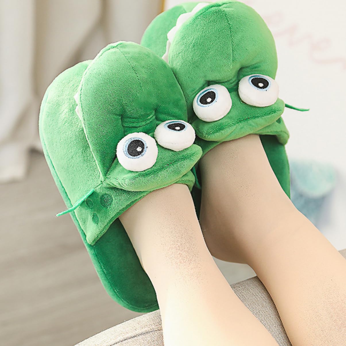Pantuflas De Cocodrilo Parodia Zapatillas Unisex Para Hombre y Mujer Zapatillas De Rana Zapatillas De Interior Zapatillas De Hombre Lindas Zapatillas Zapatilla Cómoda Green