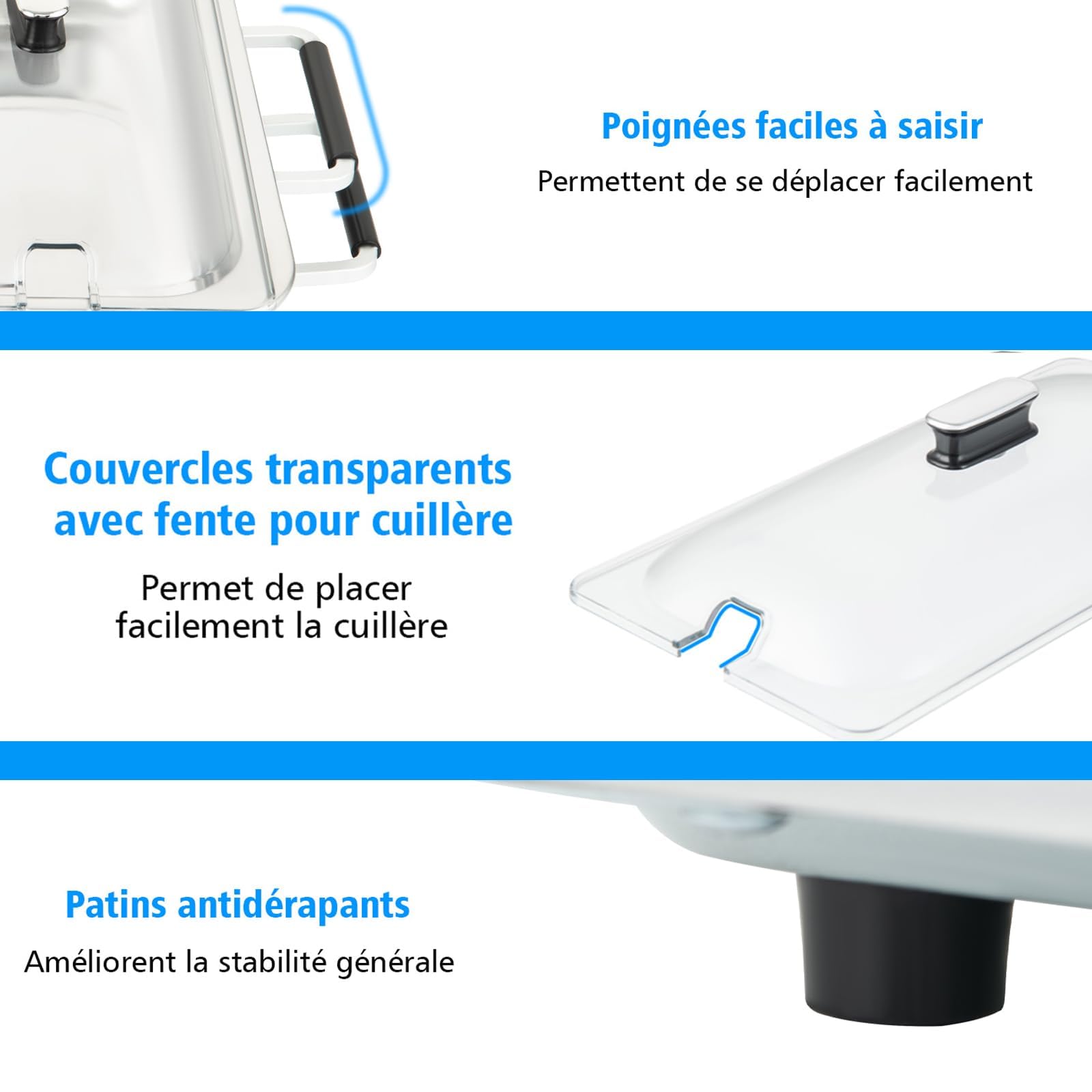 RELAX4LIFE Chauffe-Plat Électrique 450 W avec Température Réglable