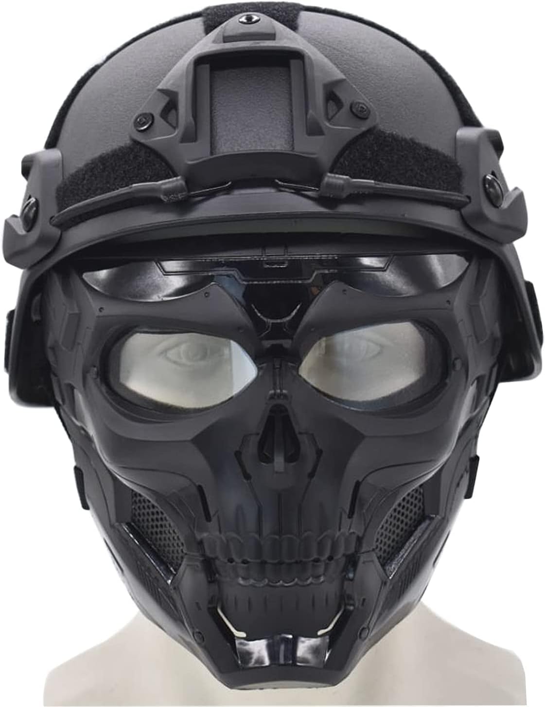 PJ Type Fast Tactical Helmet and Halloween Airsoft Skull Mask for Airsoft Paintball CS Cosplay